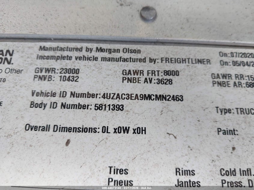 2021 OTHER FREIGHTLINER MT55G VAN N/A