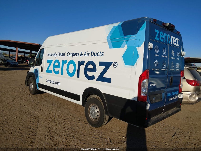 Vin: 3c6mrvjg7pe555780, lot: 45071220, ram promaster 3500 cargo van high roof 159 wb ext 20233