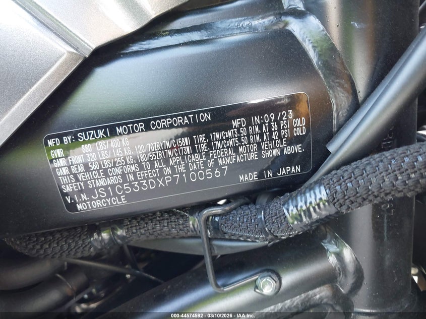 2023 Suzuki Gsx-S750 M/Z VIN: JS1C533DXP7100567 Lot: 44574592