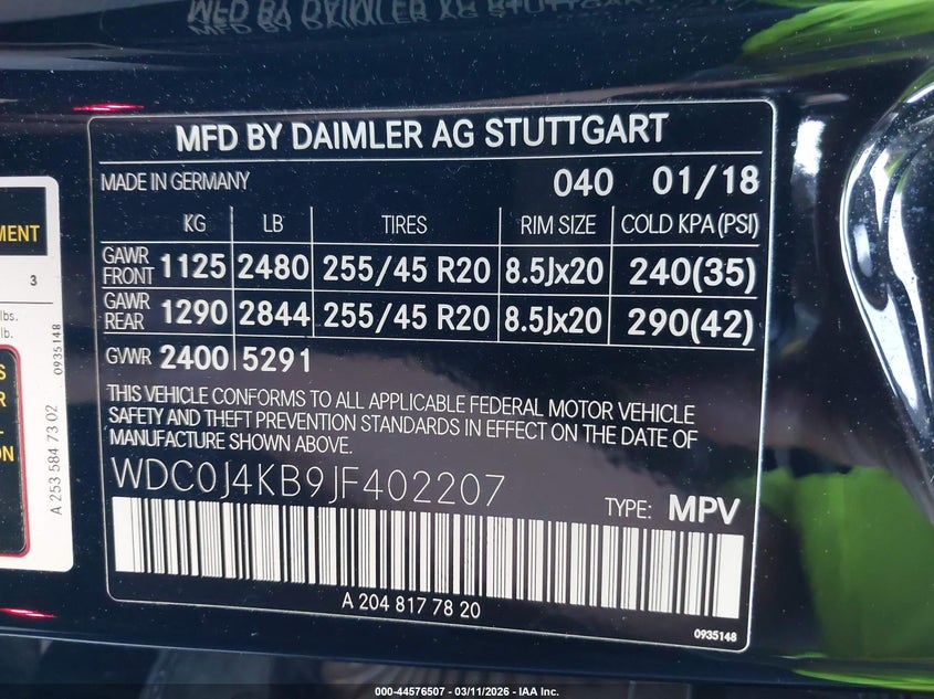 2018 Mercedes-Benz Glc 300 Coupe 4Matic VIN: WDC0J4KB9JF402207 Lot: 44576507