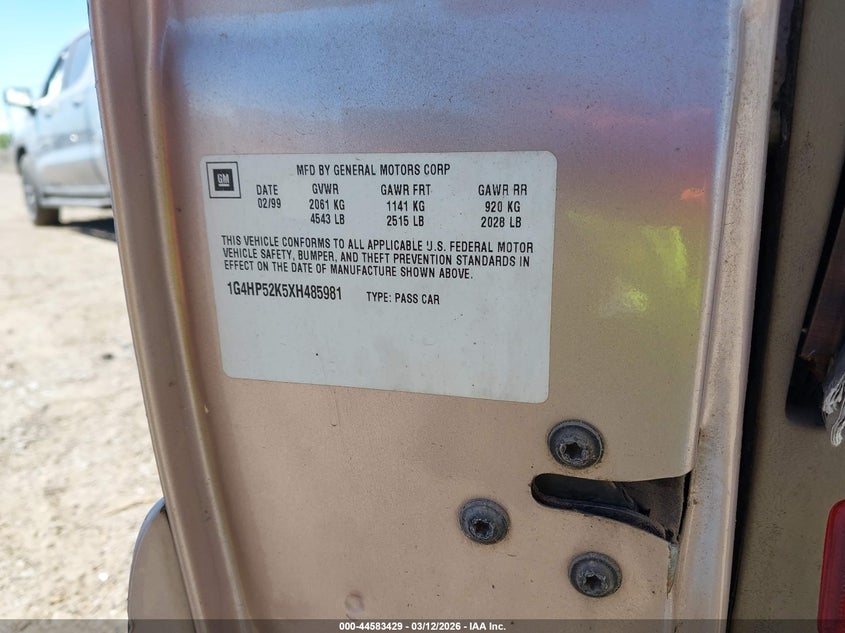 1998 Buick Lesabre Custom VIN: 1G4HP52K9WH450584 Lot: 44583429