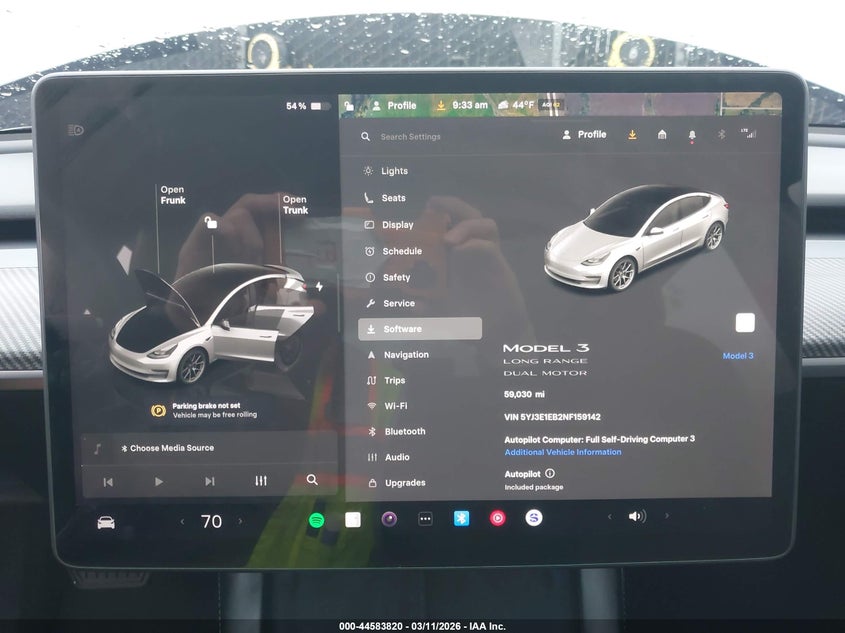 2022 TESLA MODEL 3 ELECTRIC(VIN: 5YJ3E1EB2NF159142