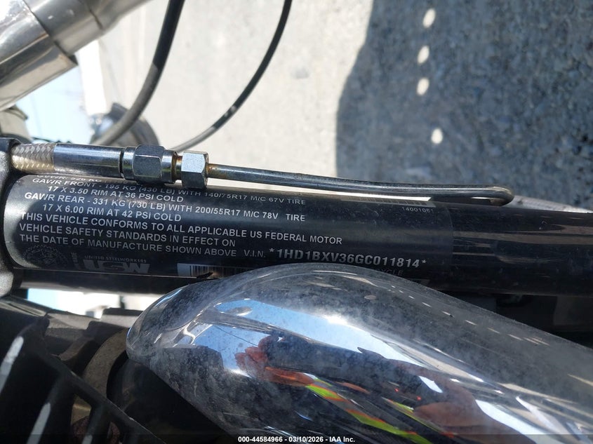 2016 Harley-Davidson Flstf Fatboy VIN: 1HD1BXV36GC011814 Lot: 44584966