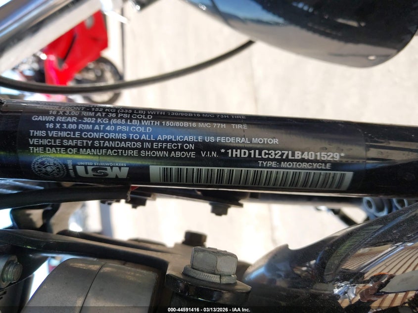 2020 Harley-Davidson Xl1200 X VIN: 1HD1LC327LB401529 Lot: 44591416