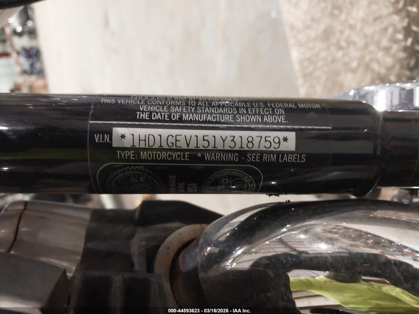 2001 Harley-Davidson Fxdwg VIN: 1HD1GEV151Y318759 Lot: 44593623