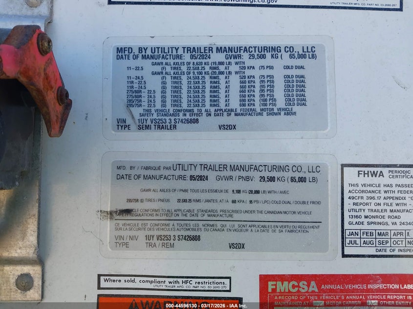 2025 OTHER UTILITY TRAILER MFG UNKNOWN VAN N/A