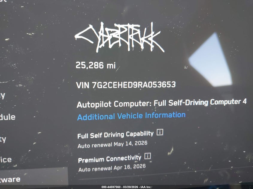 2024 Tesla Cybertruck All-Wheel Drive VIN: 7G2CEHED9RA053653 Lot: 44597560