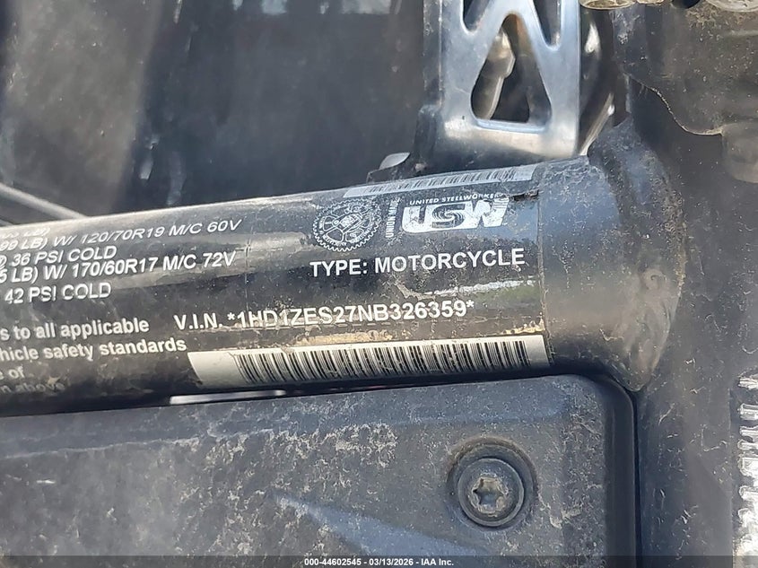 2022 Harley-Davidson Ra1250 S VIN: 1HD1ZES27NB326359 Lot: 44602545