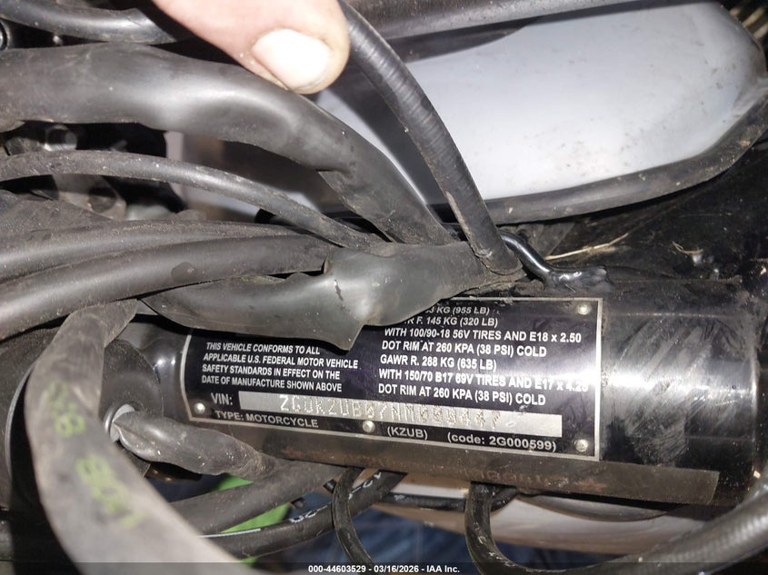 2022 Moto Guzzi V7 Special VIN: ZGUKZUB07NM000447 Lot: 44603529