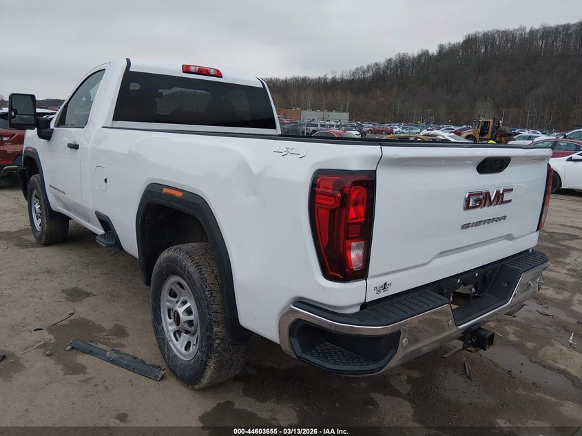 2025 Gmc SIERRA 2500Hd 4Wd Long Bed Pro white Lot 111044603655 Vin 1GT3ULE72SF206459