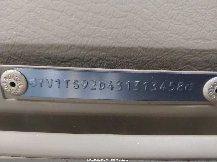 2003 Volvo S80 2.9 VIN: YV1TS92D431313458 Lot: 44604415