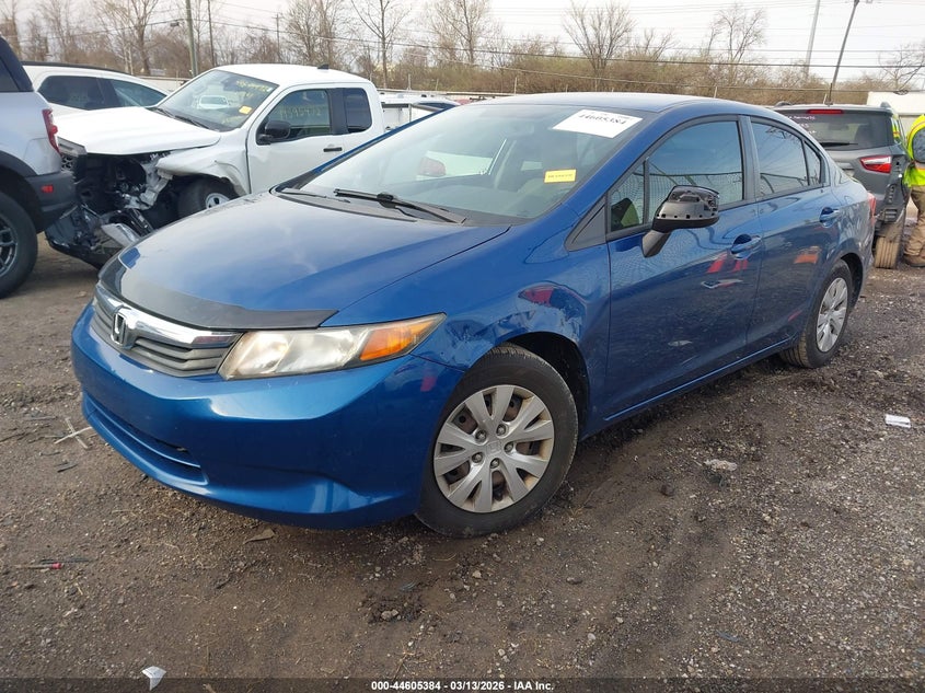 2012 Honda Civic 1.8 Lx blue Lot 111044605384 Vin 19XFB2F5XCE075125