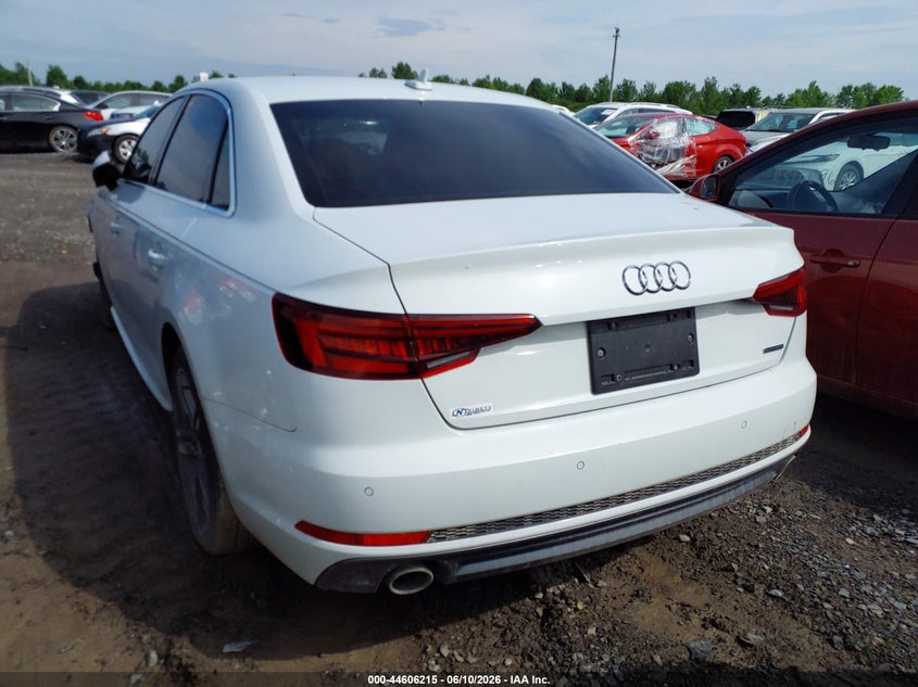 2018 AUDI A4 SEDAN 2.0L I-4 DI, DOHC, VVT, TURBO, 252HP
