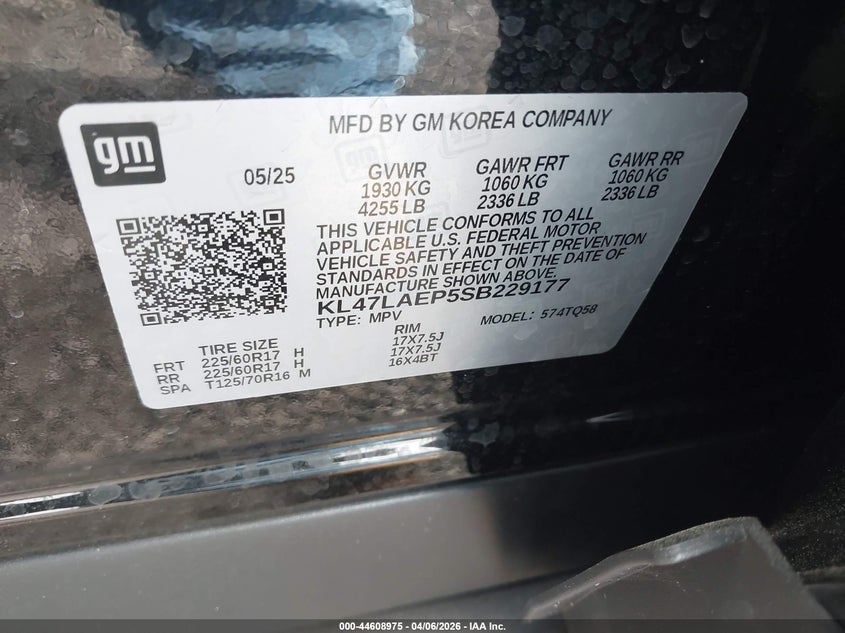 2025 Buick Envista Preferred Fwd VIN: KL47LAEP5SB229177 Lot: 44608975