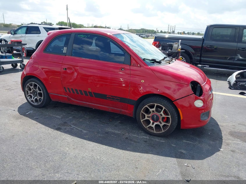 2012 Fiat 500 1.4 Sport red Lot 111044609297 Vin 3C3CFFBR2CT366628