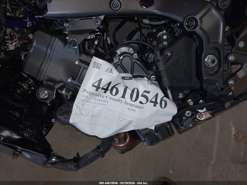2025 Yamaha Mt09 Sp VIN: JYARN95E5SA002031 Lot: 44610546