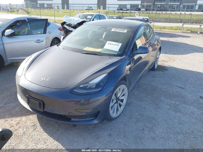 Vin: 5yj3e1ebonf118105, lot: 45108889, tesla model 3 long range dual motor all-wheel drive 20222
