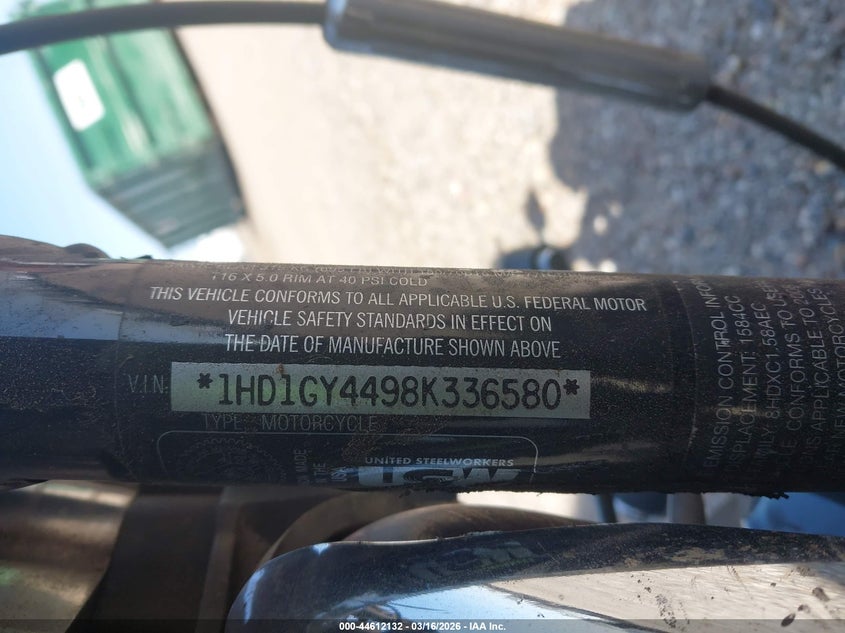 2008 Harley-Davidson Fxdf VIN: 1HD1GY4498K336580 Lot: 44612132