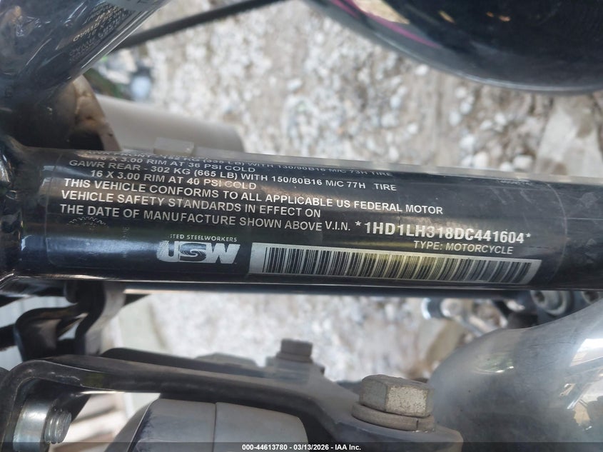 2013 Harley-Davidson Xl1200 Cp VIN: 1HD1LH318DC441604 Lot: 44613780