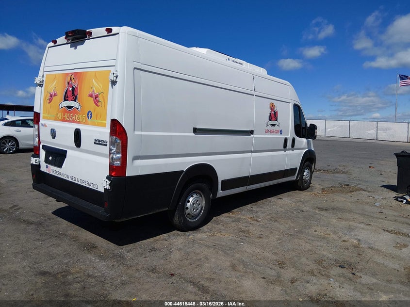 Vin: 3c6mrvjg6pe508689, lot: 45112425, ram promaster 3500 cargo van high roof 159 wb ext 20234