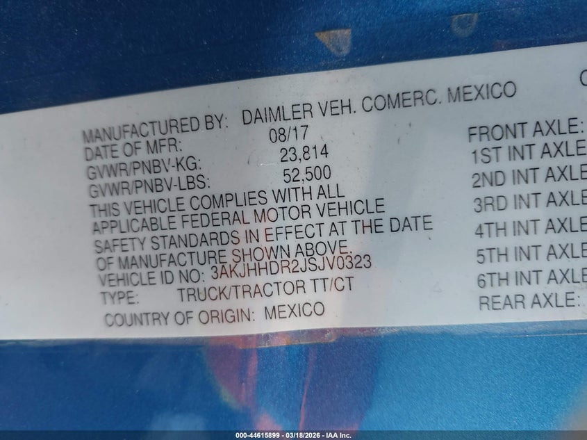 2018 FREIGHTLINER NEW CASCADIA 126 auction photo 8