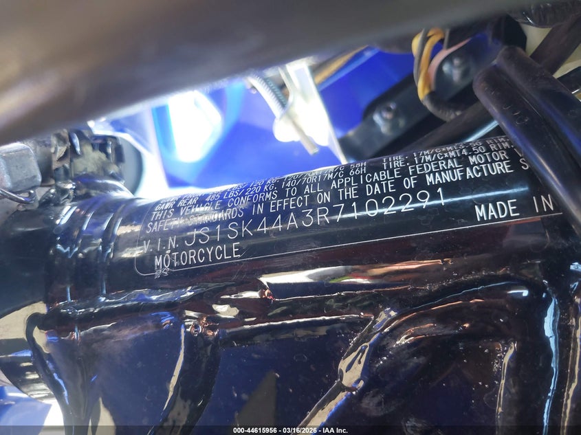 2024 Suzuki Dr-Z400 Sm VIN: JS1SK44A3R7102291 Lot: 44615956