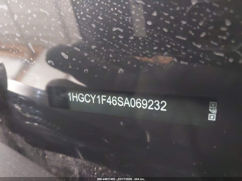 2025 HONDA ACCORD 1.5L I-4 DI, DOHC, V(VIN: 1HGCY1F46SA069232