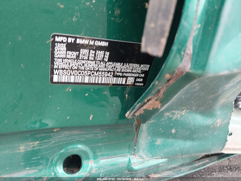 2023 BMW M8 Gran Coupe Competition VIN: WBSGV0C05PCM55942 Lot: 44618762