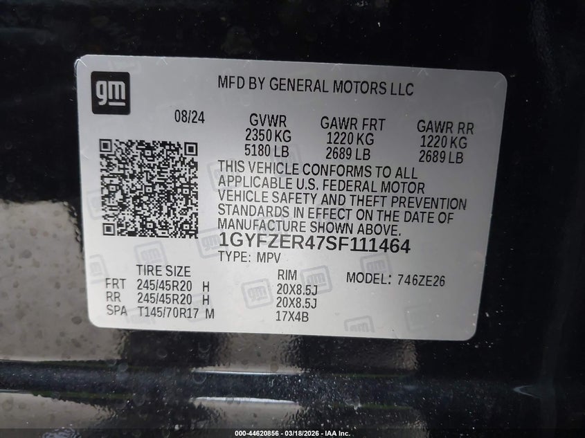 2025 Cadillac Xt4 Fwd Sport VIN: 1GYFZER47SF111464 Lot: 44620856