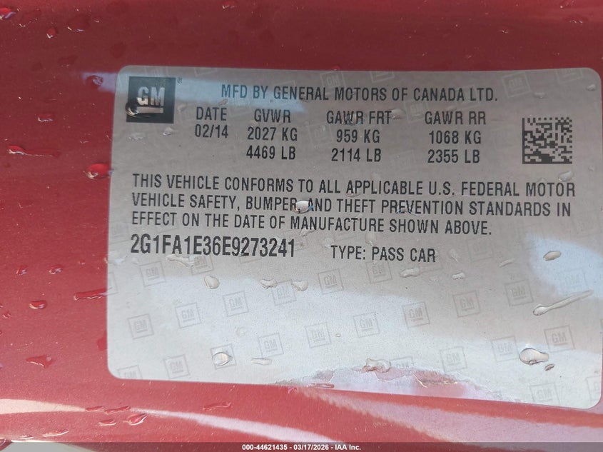 2014 CHEVROLET CAMARO COUPE 3.6L V-6 DI, DOHC, VVT, 323HP