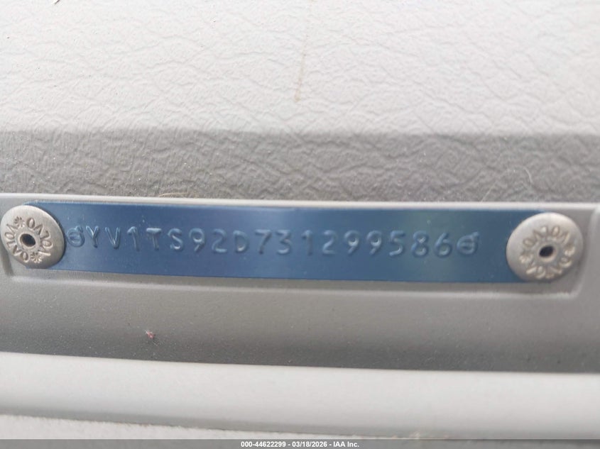 2003 Volvo S80 2.9 VIN: YV1TS92D731299586 Lot: 44622299