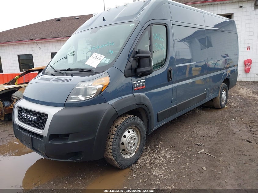Vin: 3c6urvjg9ke558009, lot: 45122415, ram promaster 3500 cargo van high roof 159 wb ext 20192