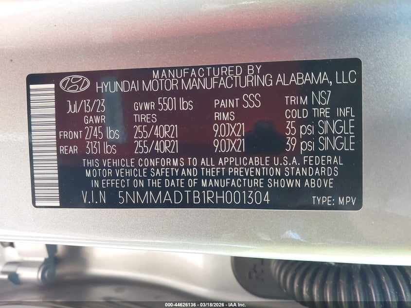 2024 Genesis Gv70 2.5T Awd VIN: 5NMMADTB1RH001304 Lot: 44626136