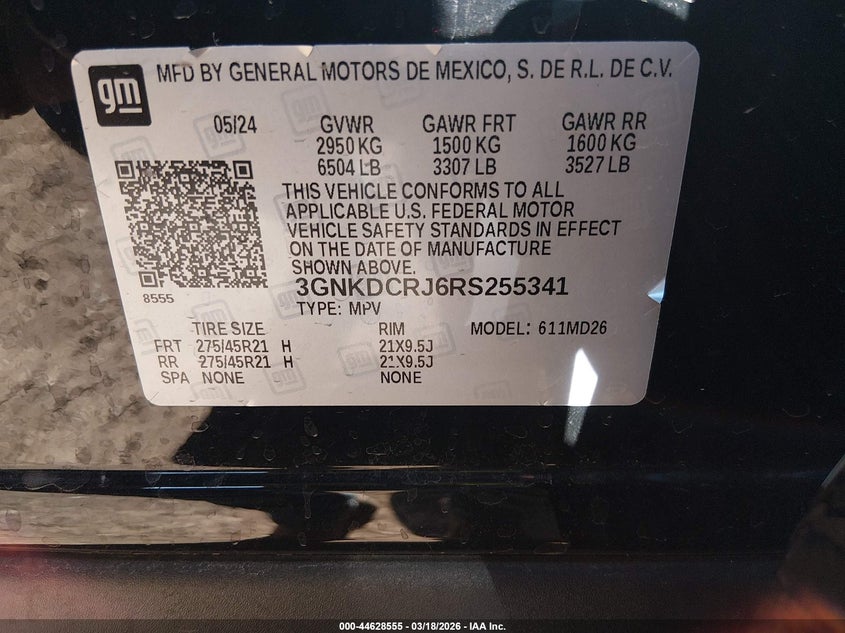 2024 Chevrolet Blazer Ev Eawd Rs VIN: 3GNKDCRJ6RS255341 Lot: 44628555
