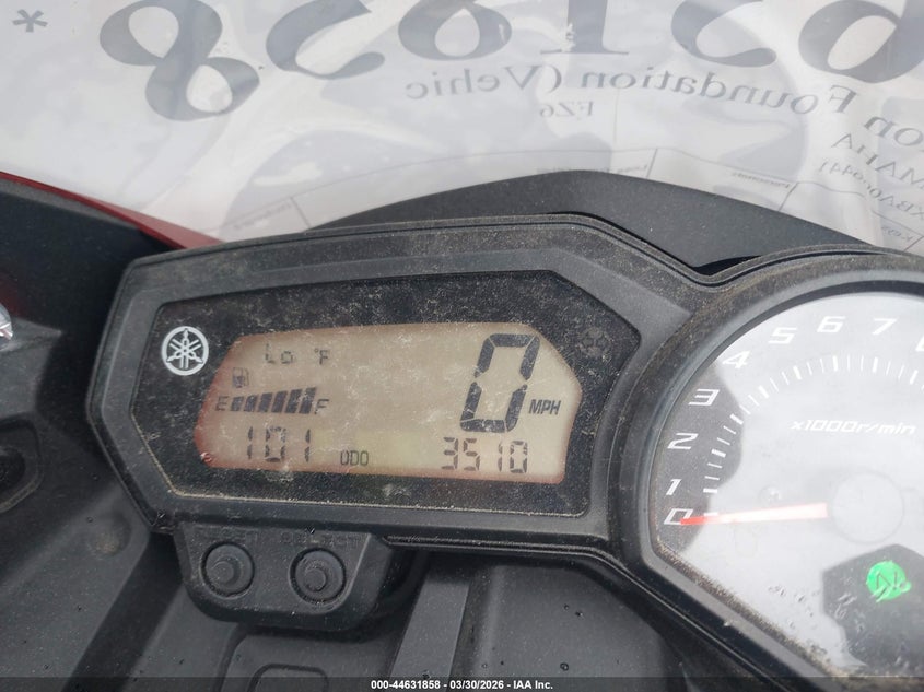 2011 Yamaha Fz6 R VIN: JYARJ18EXBA006441 Lot: 44631858