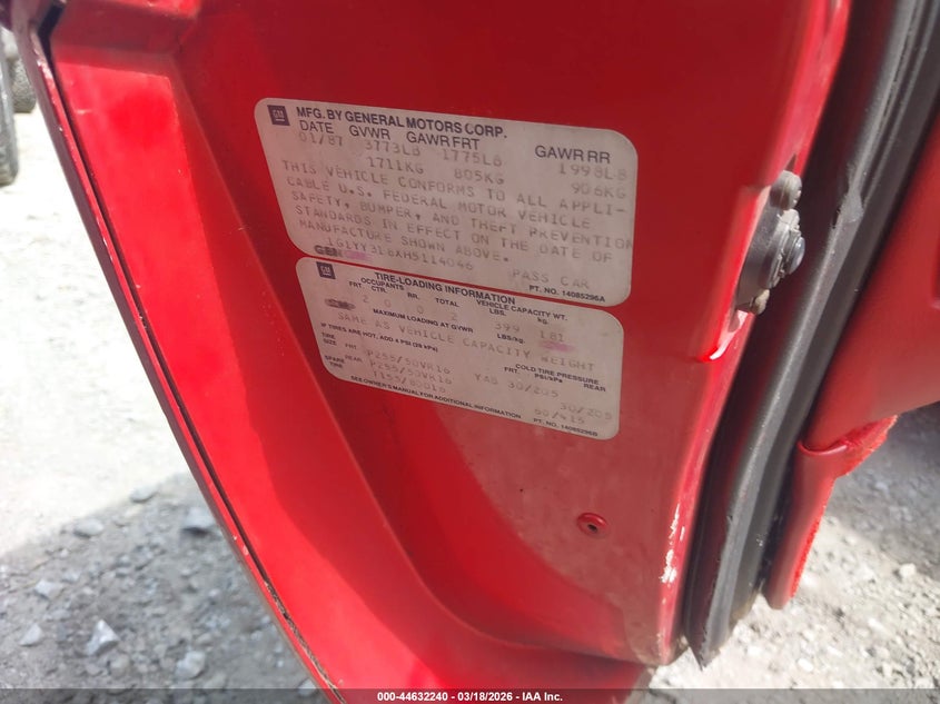 1987 Chevrolet Corvette VIN: 1G1YY318XH5114046 Lot: 44632240