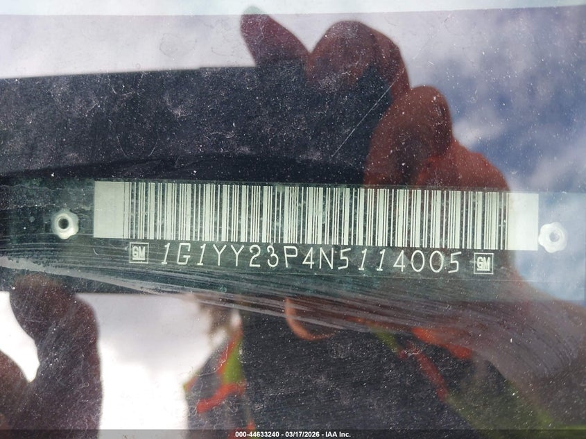 1992 Chevrolet Corvette VIN: 1G1YY23P4N5114005 Lot: 44633240