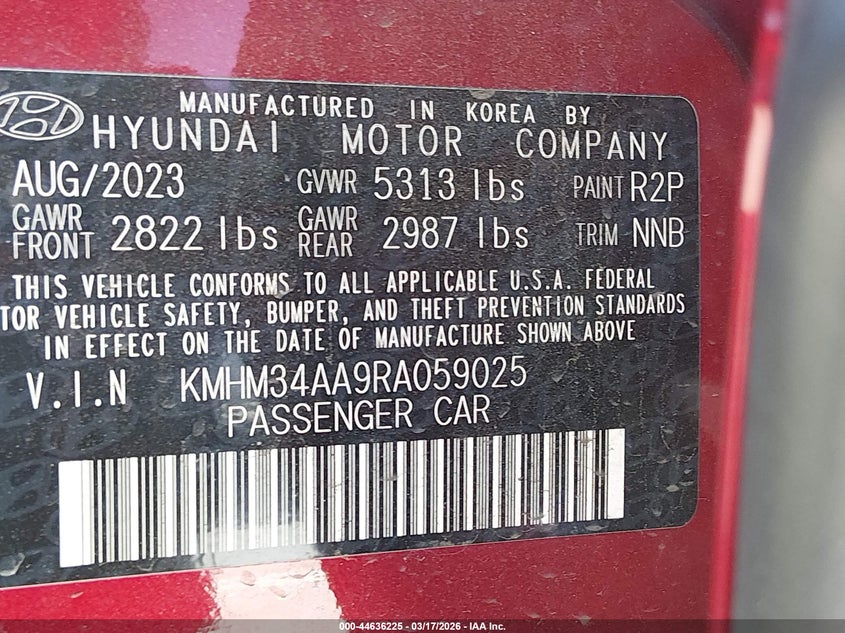 2024 Hyundai Ioniq 6 Sel VIN: KMHM34AA9RA059025 Lot: 44636225