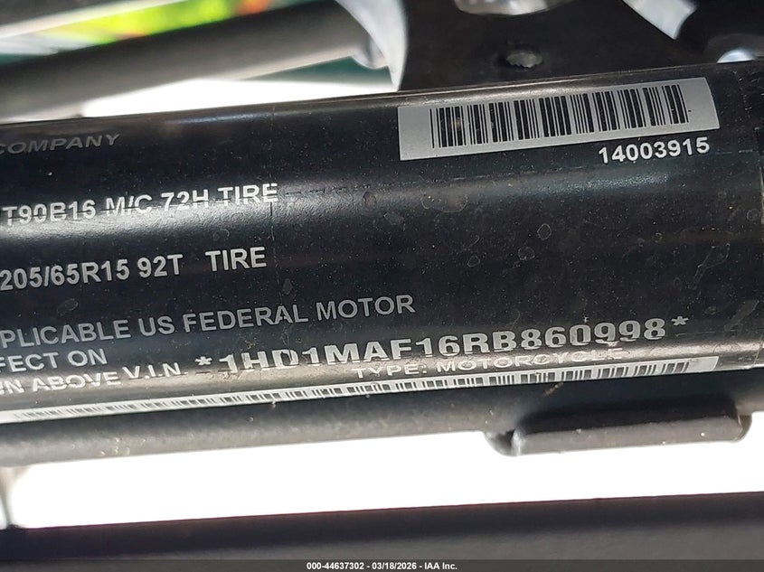 2024 Harley-Davidson Flhtcutg VIN: 1HD1MAF16RB860998 Lot: 44637302
