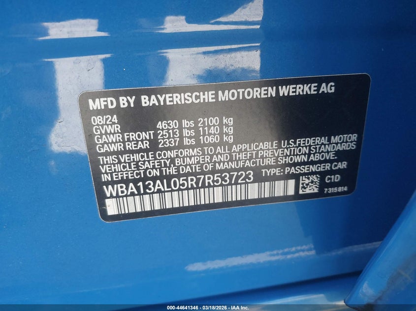 2024 BMW M235 Gran Coupe I xDrive VIN: WBA13AL05R7R53723 Lot: 44641346