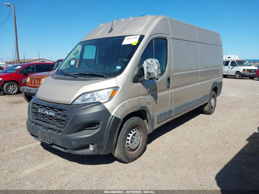 Vin: 3c6lrvdg5se508540, lot: 45139558, ram promaster 2500 tradesman high roof 159 wb w/pass seat 20252