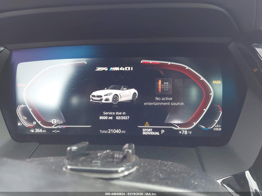 2025 BMW Z4 M40I VIN: WBAHF9C07SWY37682 Lot: 44645624