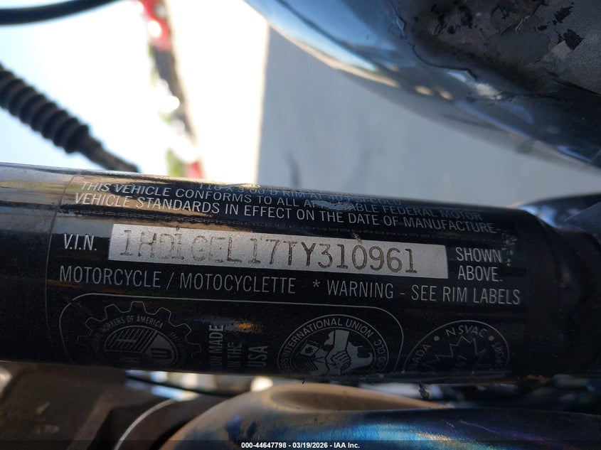 1996 Harley-Davidson Fxdwg VIN: 1HD1GEL17TY310961 Lot: 44647798