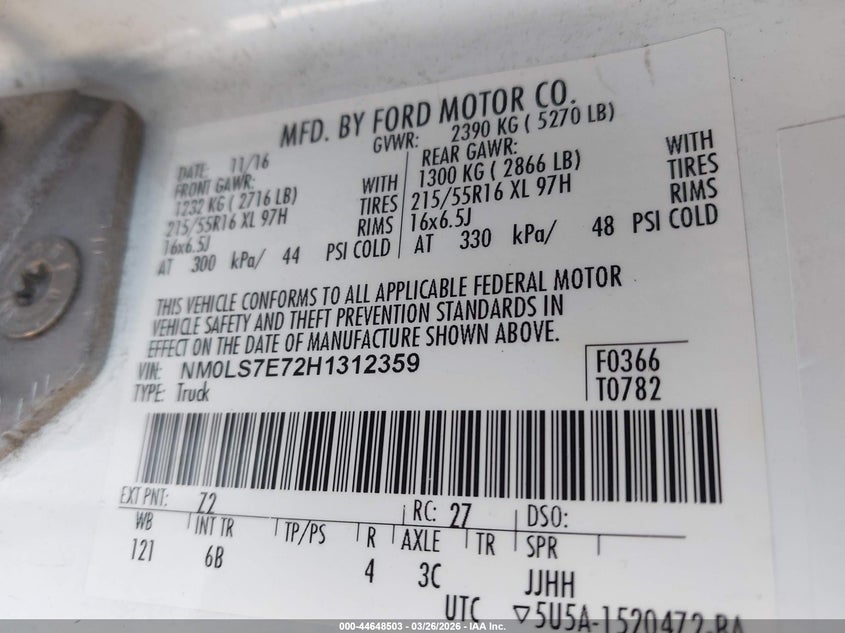 2017 Ford Transit Connect Xl