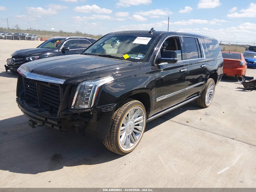 Vin: 1gys4ukj4fr634131, lot: 45147642, cadillac escalade esv platinum 20152