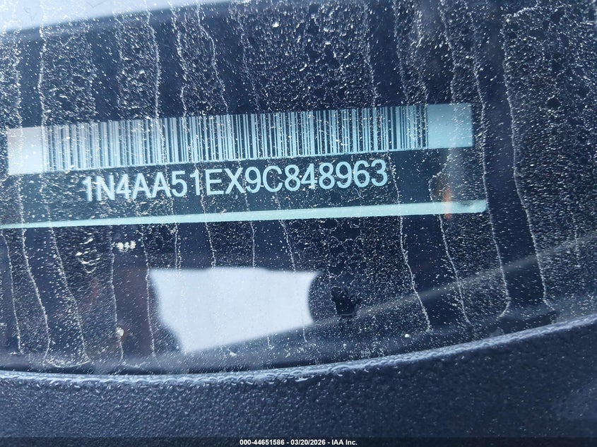 2009 Nissan Maxima 3.5 Sv VIN: 1N4AA51EX9C848963 Lot: 44651586