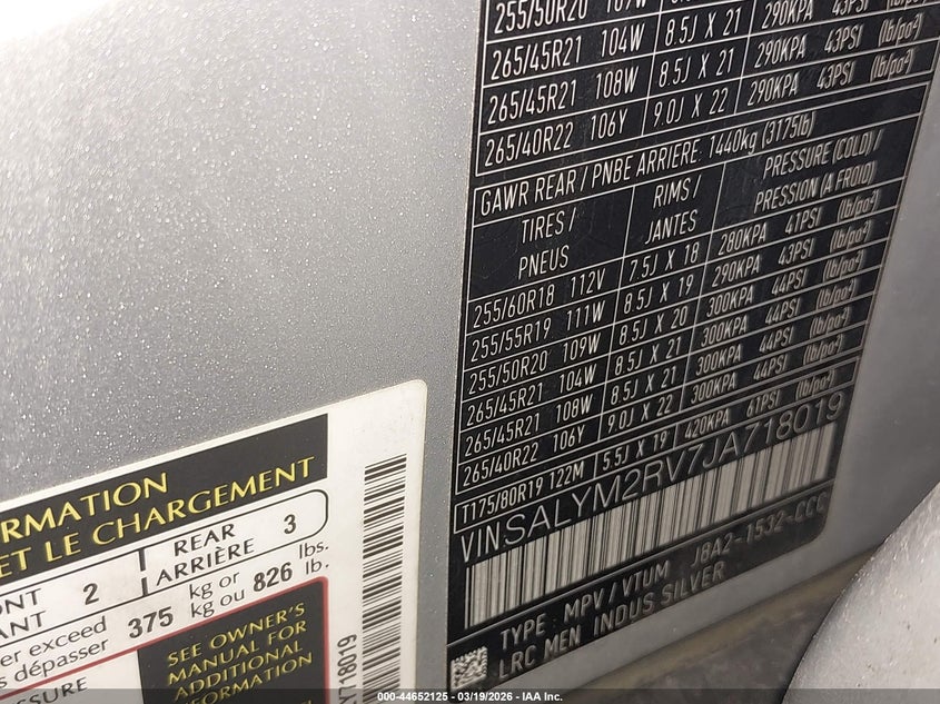 2018 Land Rover Range Rover Velar P380 First Edition/P380 Hse R-Dynamic VIN: SALYM2RV7JA718019 Lot: 44652125