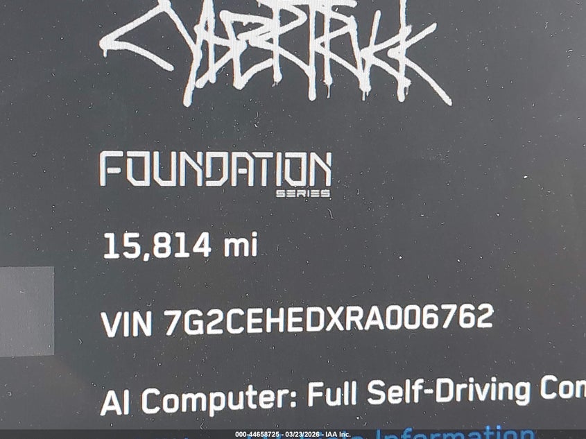 2024 Tesla Cybertruck All-Wheel Drive VIN: 7G2CEHEDXRA006762 Lot: 44658725