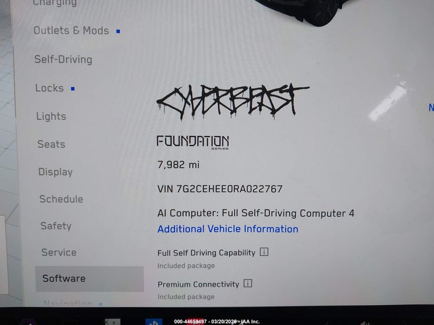 2024 Tesla Cybertruck Cyberbeast VIN: 7G2CEHEE0RA022767 Lot: 44659497