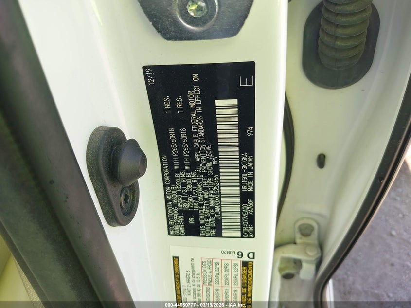 2020 Lexus Gx 460 Premium VIN: JTJAM7BXXL5252466 Lot: 44660777